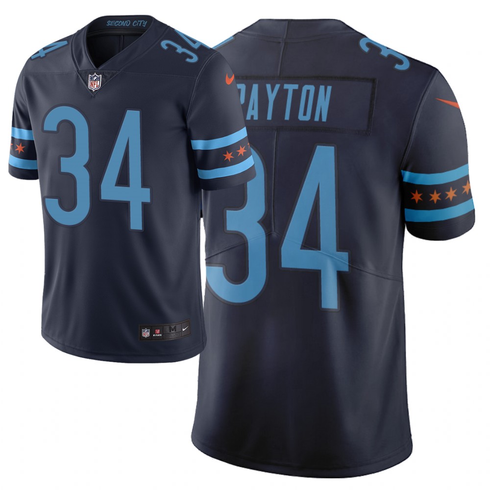 Men Nike NFL Chicago Bears 34 walter payton Limited city edition navy jersey